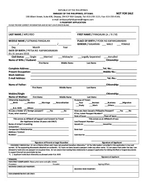 Application for Passport  Form