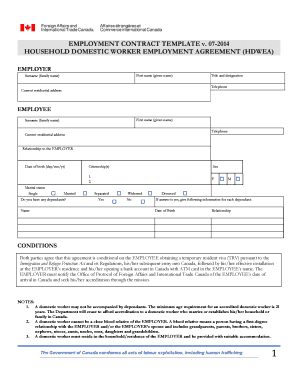  International Employment Contract Sample 2014