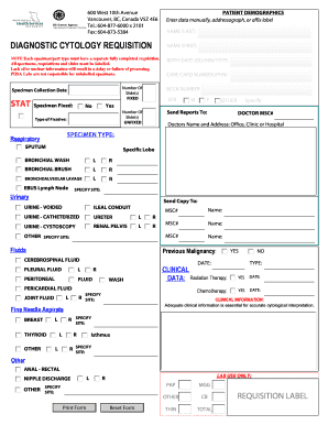 Diagnostic Cytology Request Form BC Cancer Agency Bccancer Bc