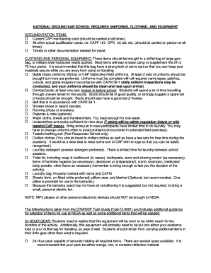 Nesa Packing List  Form