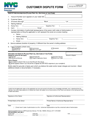  DEP Customer Dispute Form NYC Gov Nyc 2022
