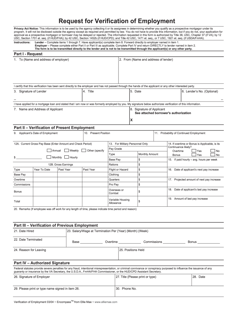  Verification of Employment 2004-2024