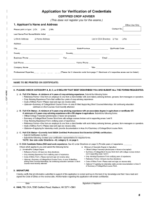 Certified Crop Adviser PDF American Society of Agronomy Agronomy  Form