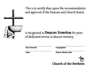 Deacon Emeritus Certificate  Form