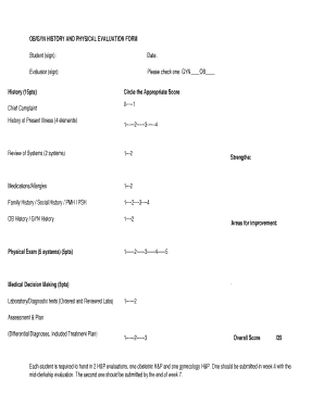 Ob Gyn H P Template  Form