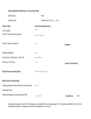 Ob Gyn H P Template Form