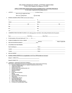 Co Op Application Form Ossaa Net