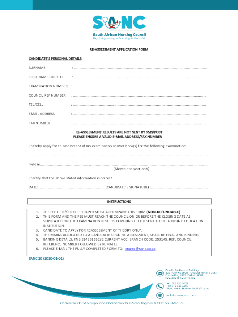  ZA SANC Re Assessment Application Form 2020-2024