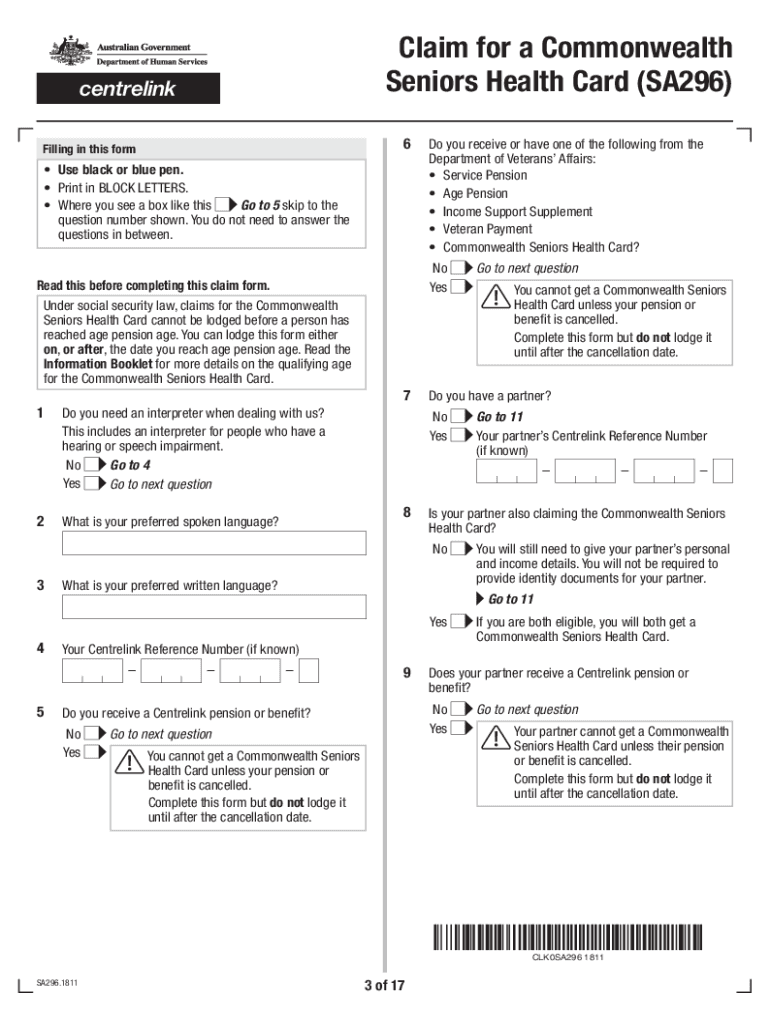  Form Sa296 2018