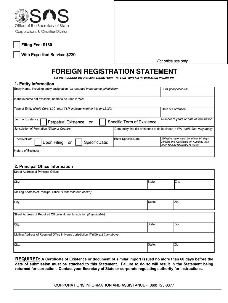 Wa Foreign  Form