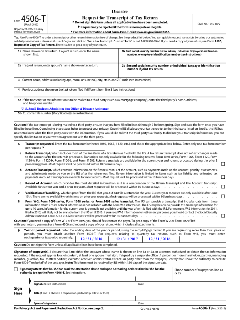 4506t Sba  Form