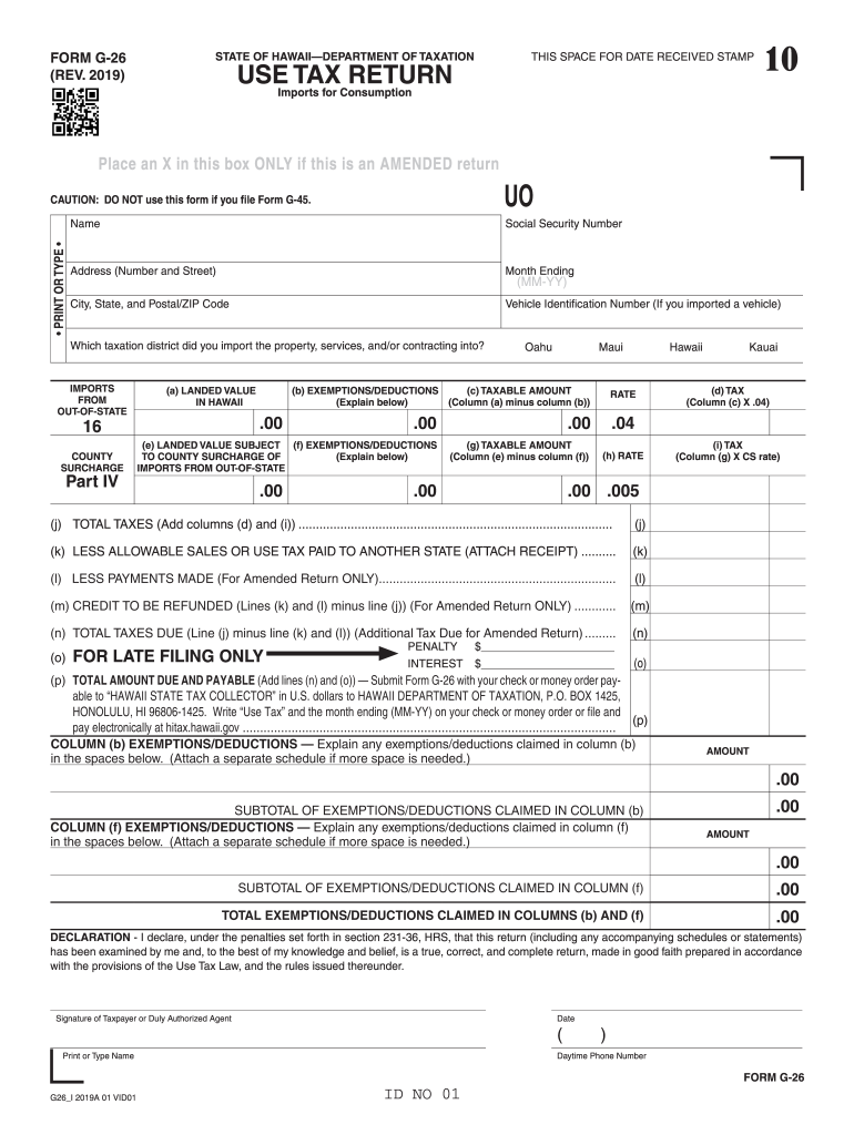  HI G 26 Fill Out Tax Template OnlineUS Legal Forms 2019-2024