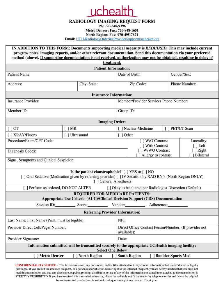 Radiology Imaging Request Form Automated Amazon S3