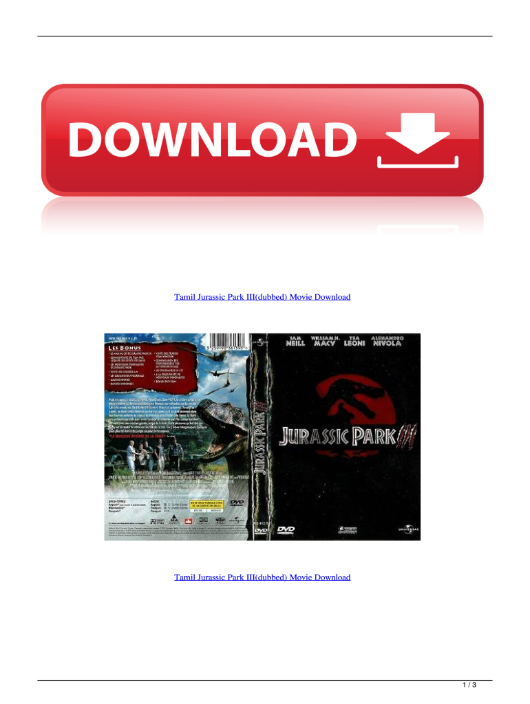 Jurassic Park Movie Download in Isaimini  Form