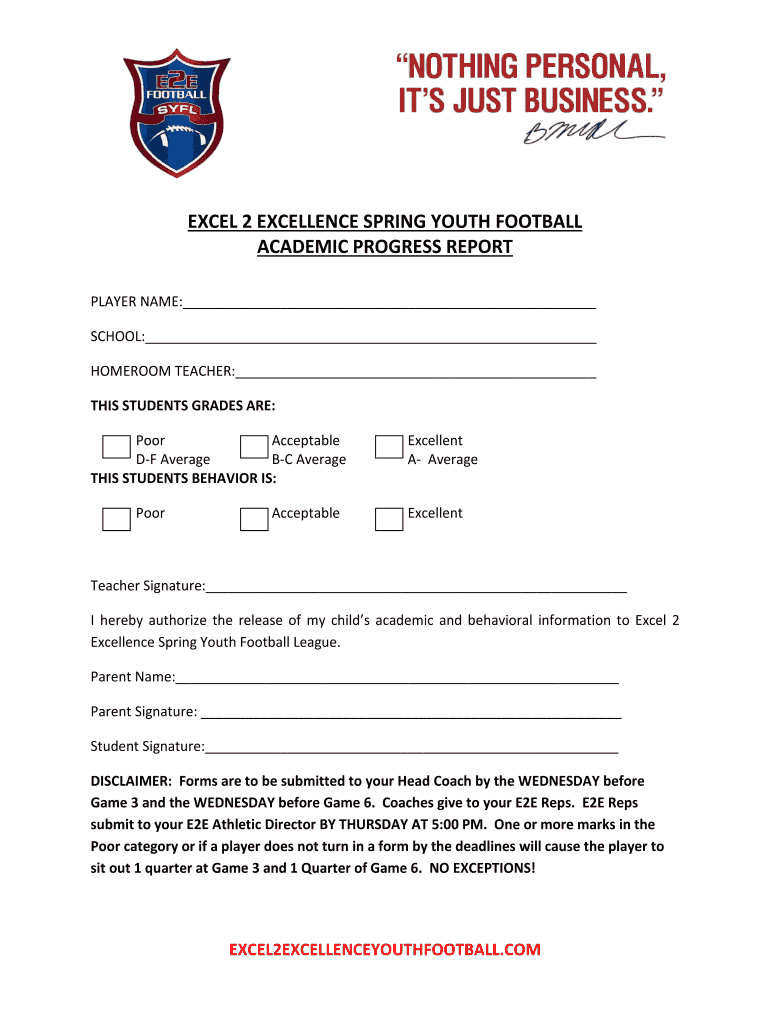 E2e Spring Football  Form