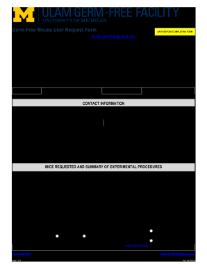  ULAM Germ Mouse Facility User Request Form 2019-2024