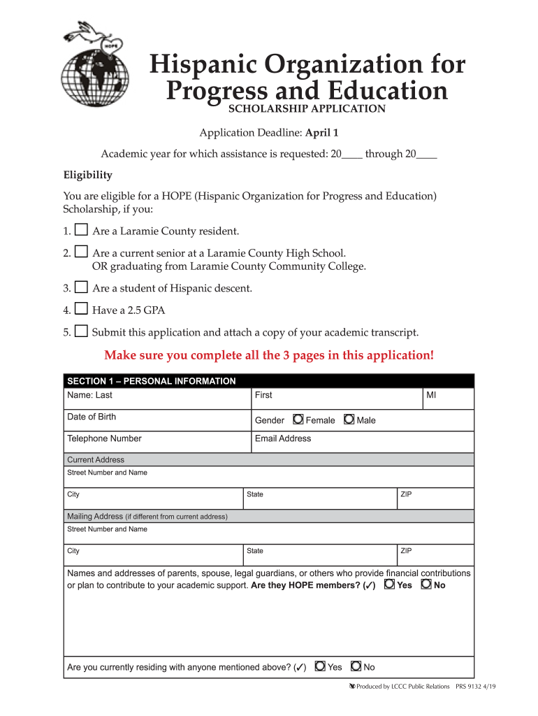 Volunteer Application Hispanic Organization for Progress  Form