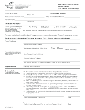 electronic funds transfer authorization form