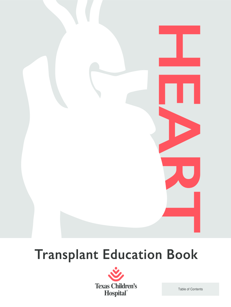 Transplant Education Book Texas Children's Hospital  Form