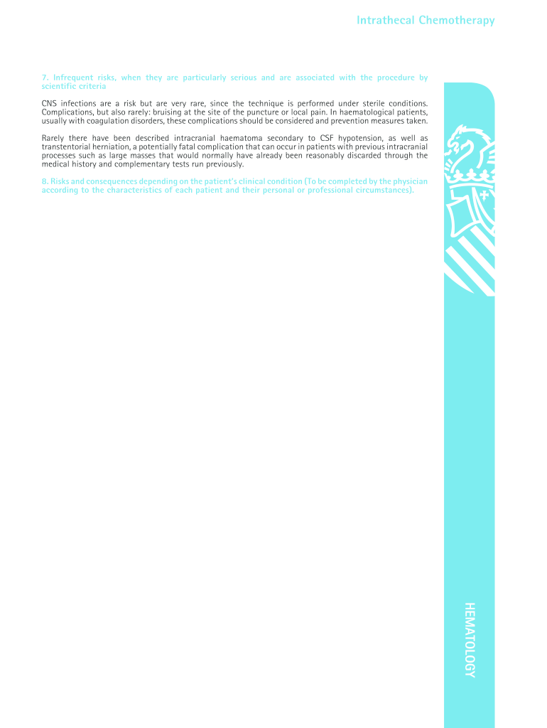 Use of Platelet Transfusions Prior to Lumbar Punctures or  Form