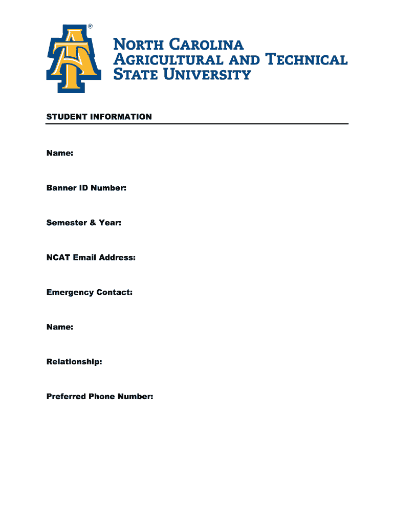 Office of Accessibility Resources North Carolina A&T State  Form