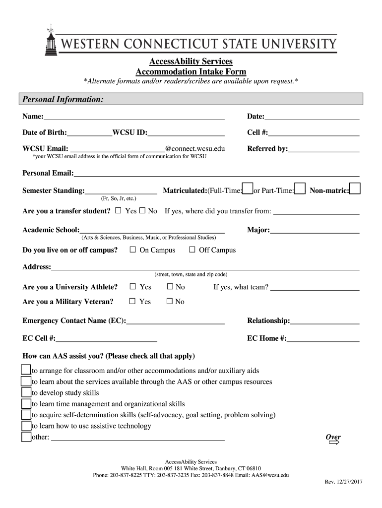 Accommodation Intake Form