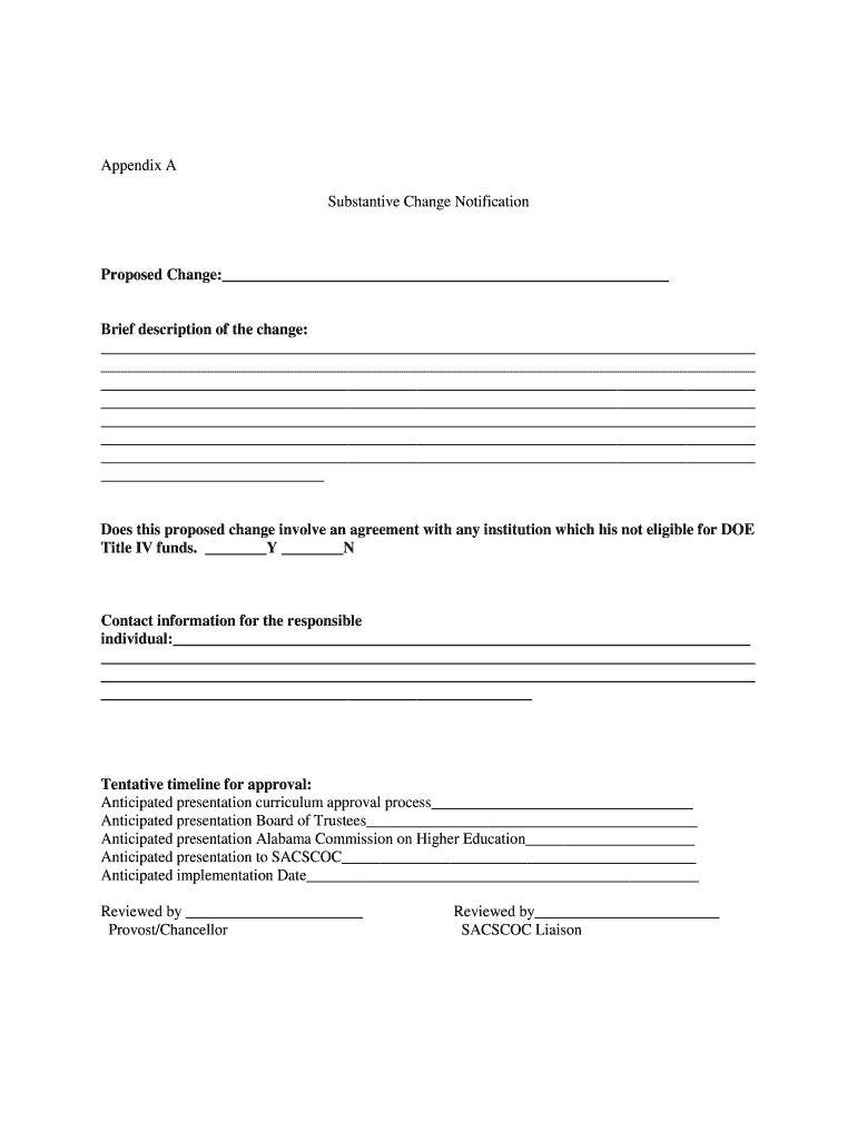 Substantive Change Monitoring Policy  Form