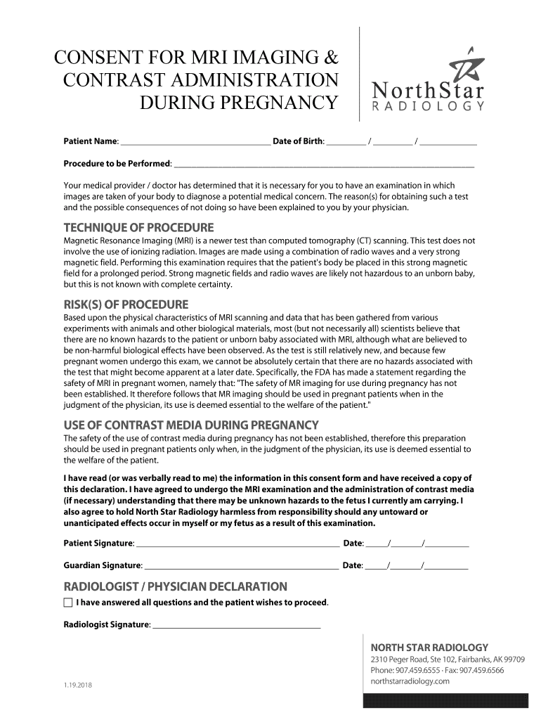 History and Consent Form MRI Exam ENGLISH