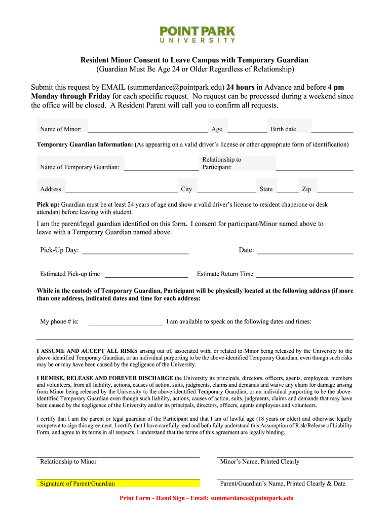 CONDITIONS of PARTICIPATION AGREEMENT Point Park  Form