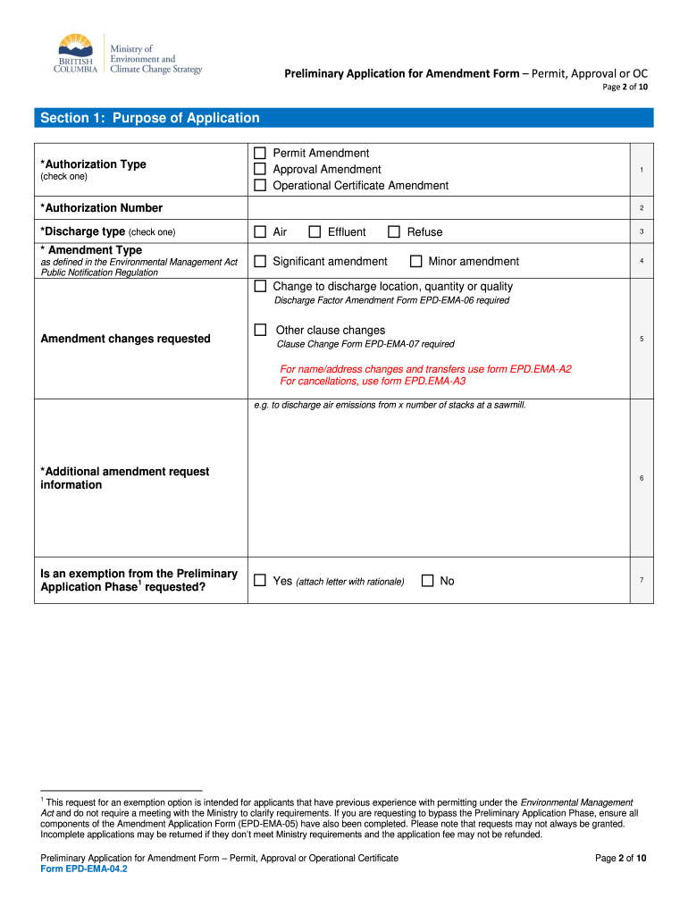 FINAL Application Form for an Authorization AMENDMENT