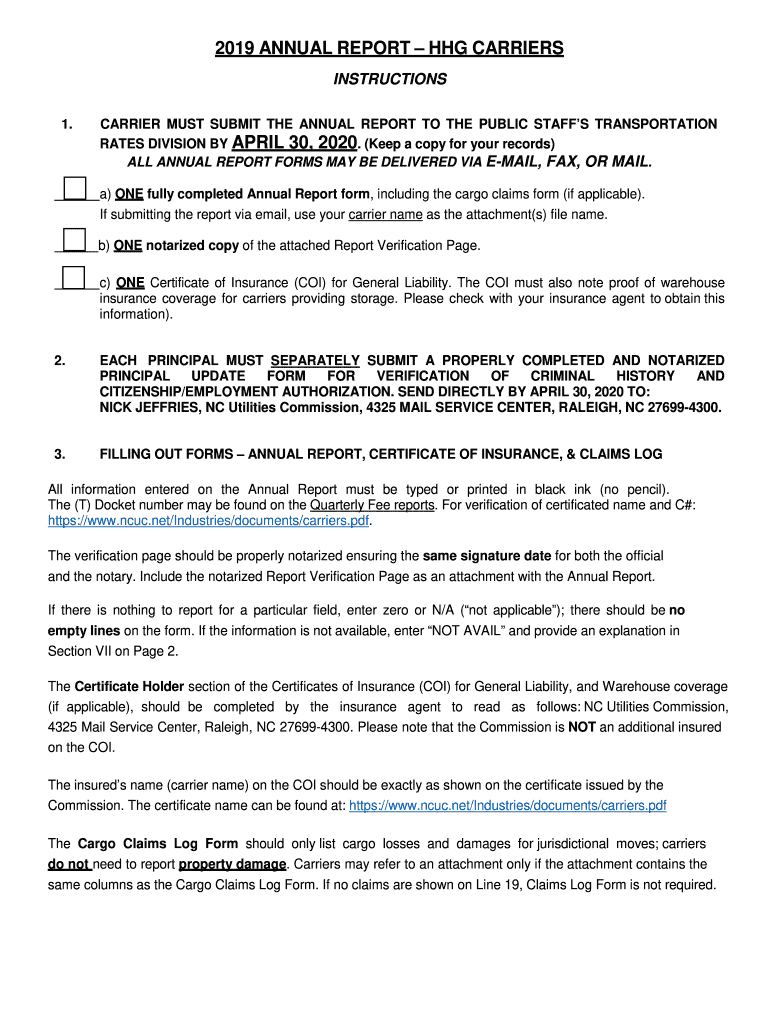 CARRIER MUST SUBMIT the ANNUAL REPORT to the PUBLIC STAFFS TRANSPORTATION  Form