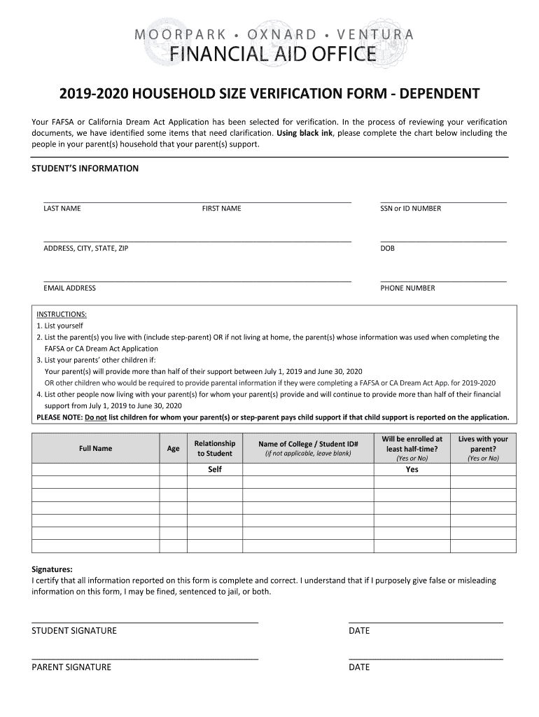 Verification ProcessFinancial Aid and ScholarshipsUC  Form