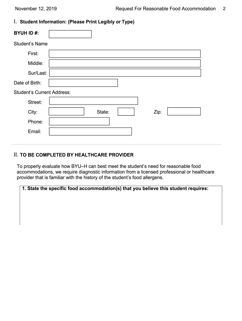Request Reasonable Accommodation Disability  Form