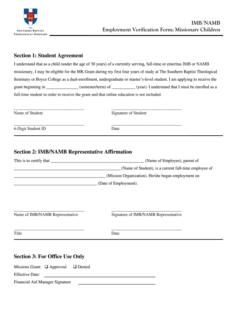 MK Grant Employment Verification Form Updated Oct