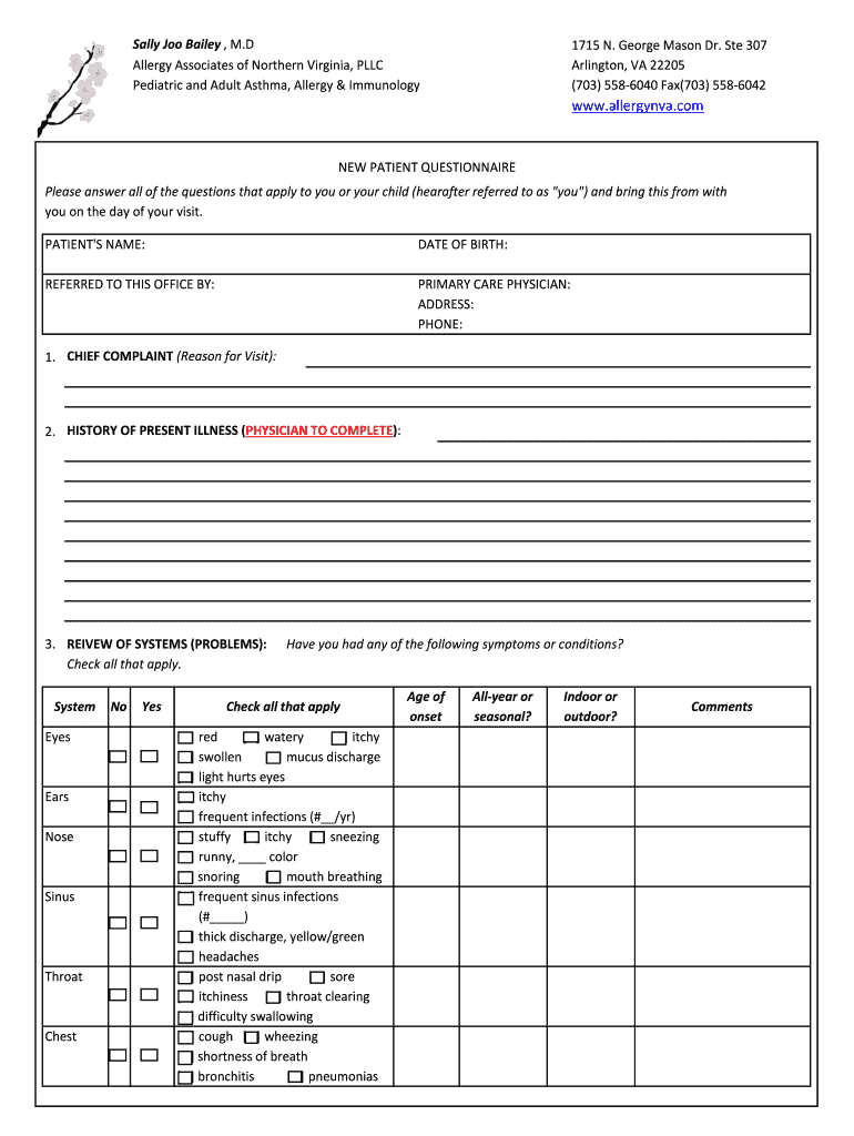 The American Academy of Allergy, Asthma & ImmunologyAAAAI  Form