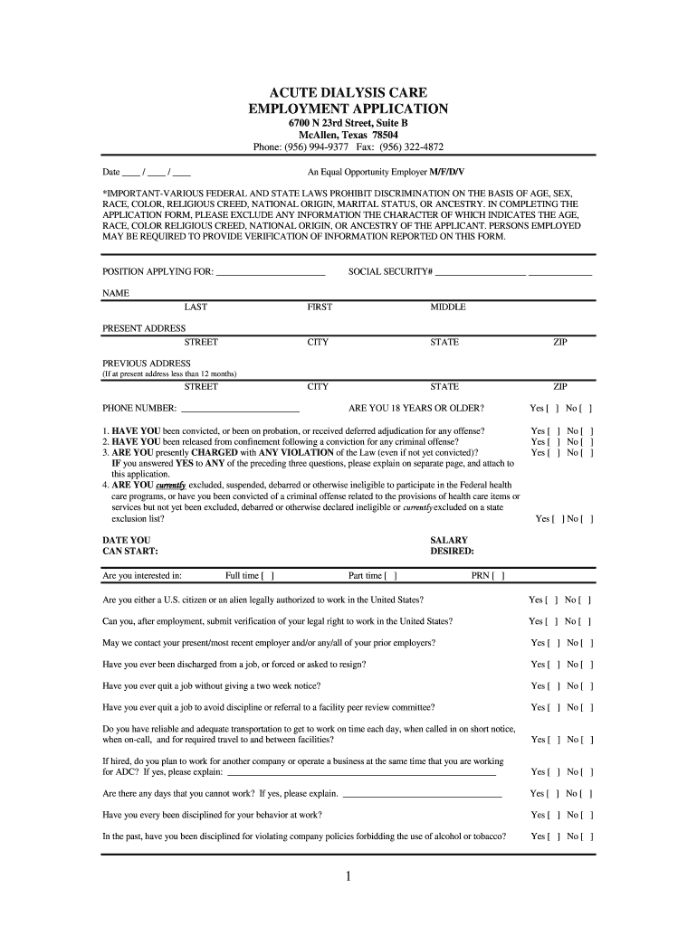 NephroSTAT Acute Dialysis Services Acute Dialysis Care  Form