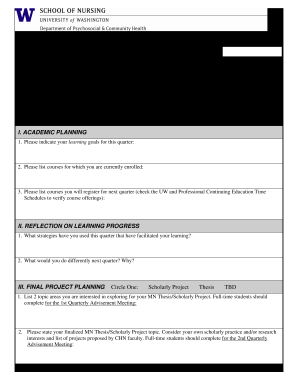  Community Health Nursing MN Quarterly ProgressPlanning Form 2014-2024