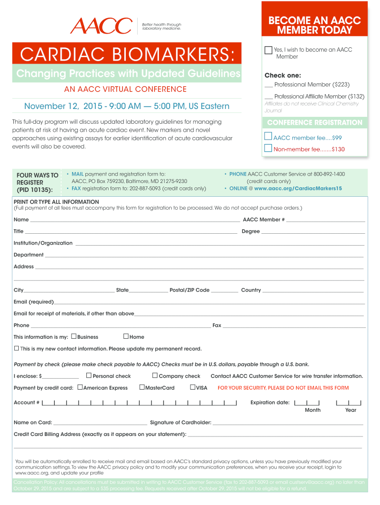 Get and Sign CARDIAC BIOMARKERS 2015-2022 Form