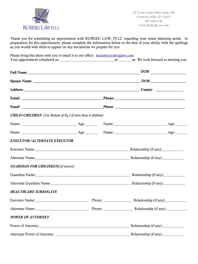 TEMPLATE Client Intake Sheet DOC  Form