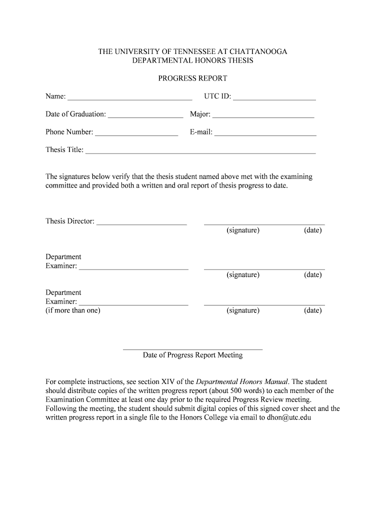 DEPARTMENTAL HONORS THESIS  Form