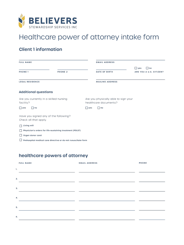 Estate Planning Intake Form Carolina Tax, Trusts & Estates