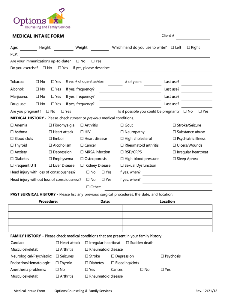  Physical Exam Checklist Template 2018-2024