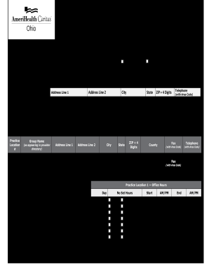 Practitioner Data Intake Form AmeriHealth Caritas Ohio Practitioner Data Intake Form