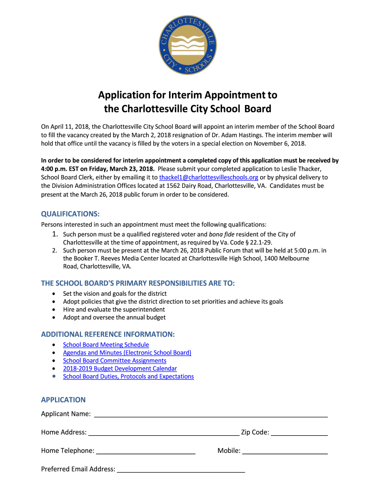 TheCharlottesvilleCitySchool Board  Form