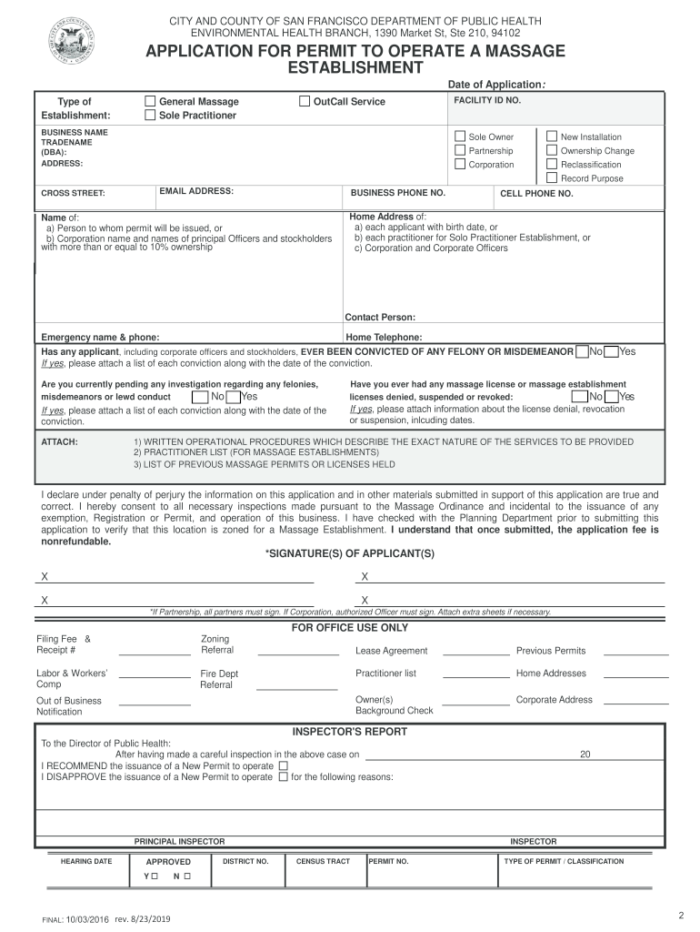 Sole Practitioner Establishment Permit Application  Form