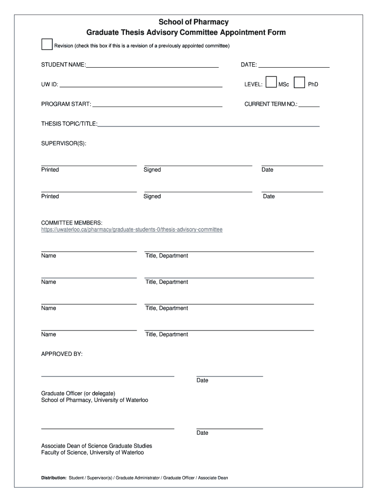 thesis advisory committee form