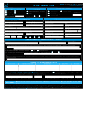 Pharmacy Patient Intake Form