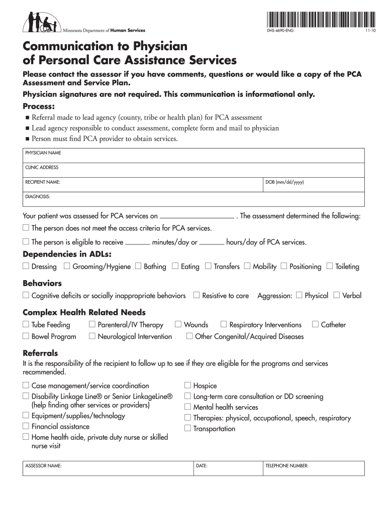 Communication to Physician  Form