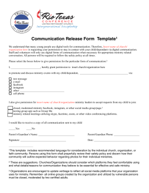 Get and Sign Communication Template Form