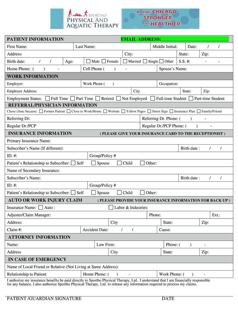 Worker S Compensation Intake Form PDF